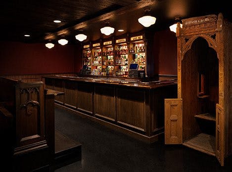 bar and confessional in Neon Steeple