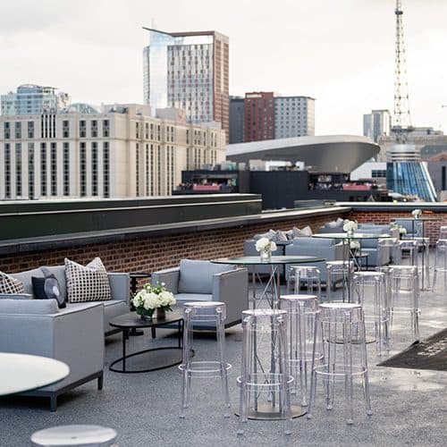 rooftop set up for private event